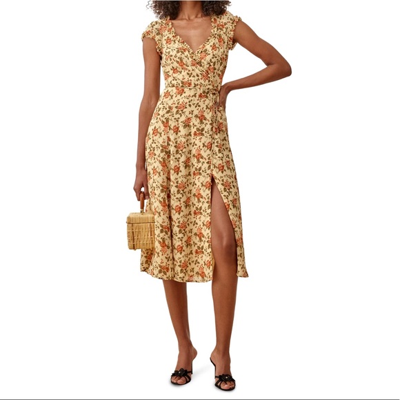 Reformation Dresses & Skirts - NWT Reformation Gwenyth Floral Wrap Dress in Varenna, Size XL
